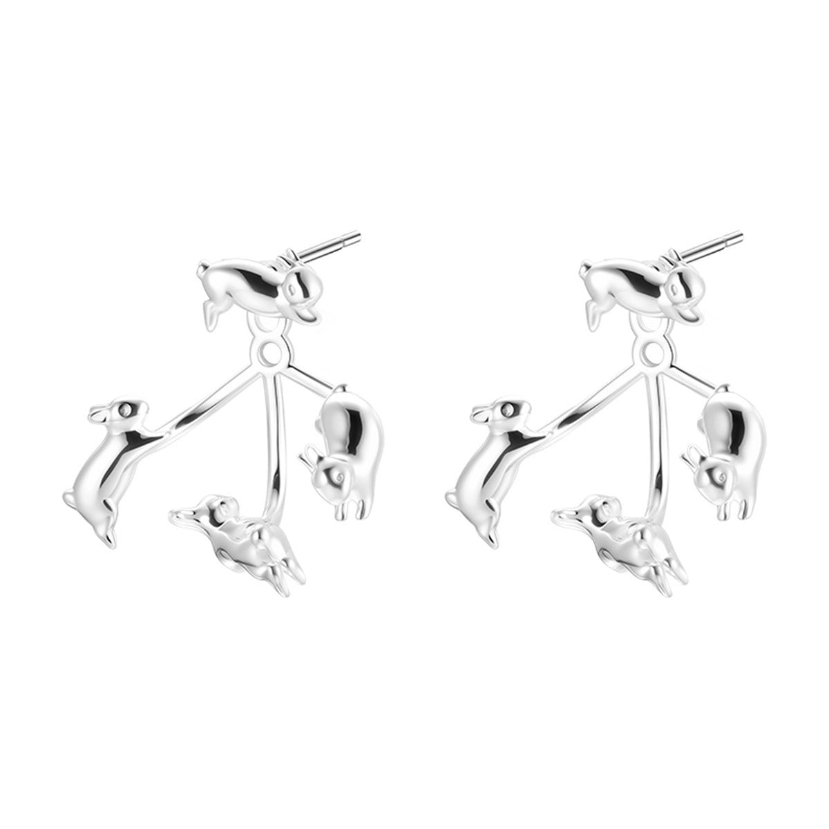 Cute Neil Running Rabbit Stud Earrings
