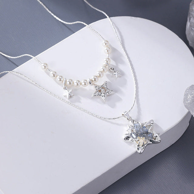 Y2K Fresh Shining Star Double Layer Necklace