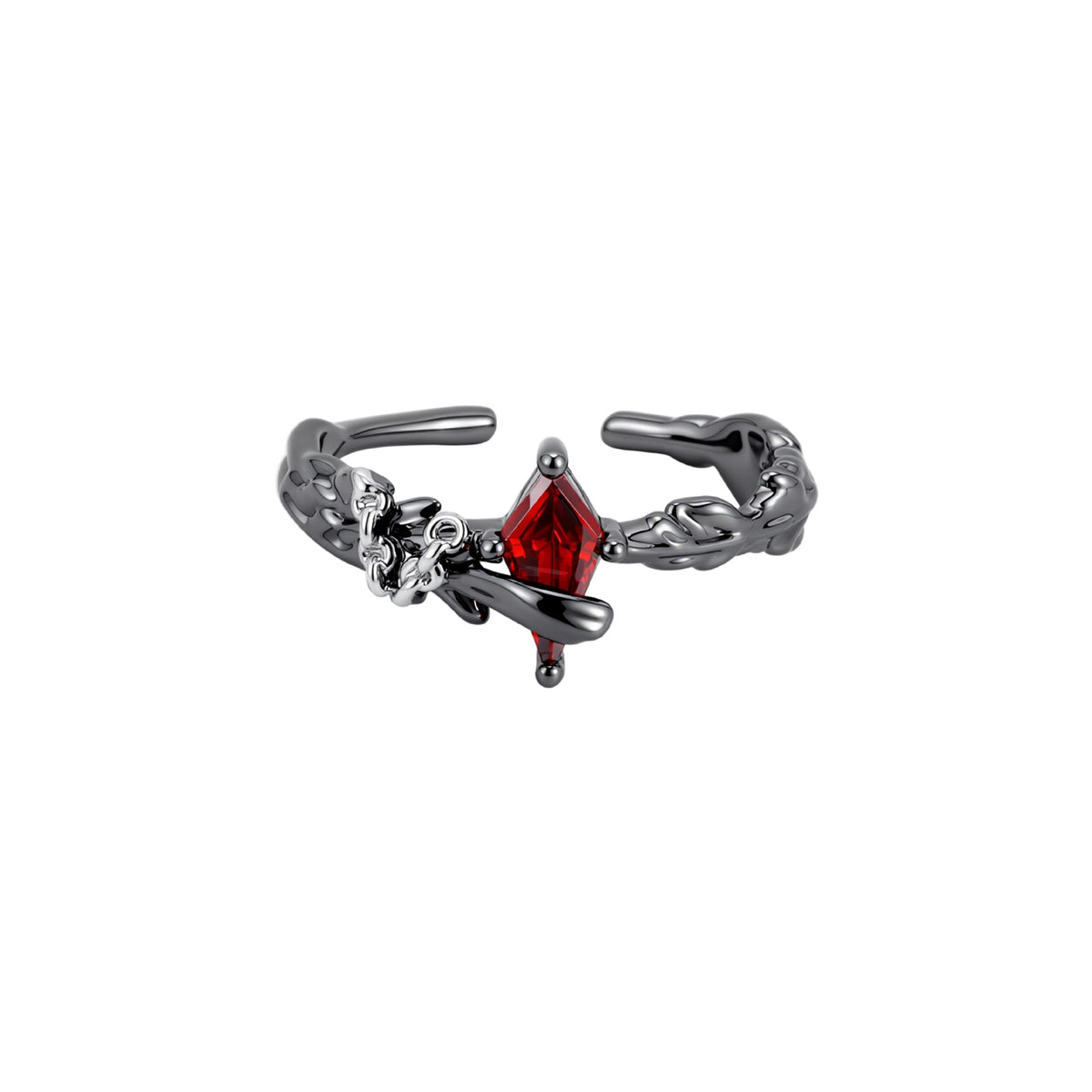 The Knave’s Goth Crimson Gem Ring