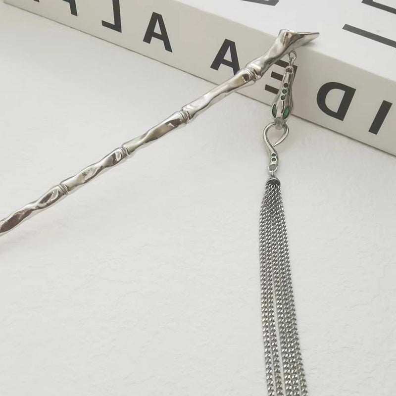 Schicke Damen Slytherin Schlangen Haarnadel mit langer Quaste