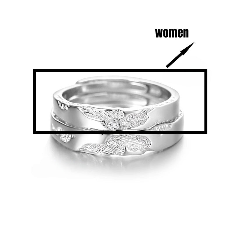 S999 Silver Xie Lian Butterfly Adjustable Couple Rings