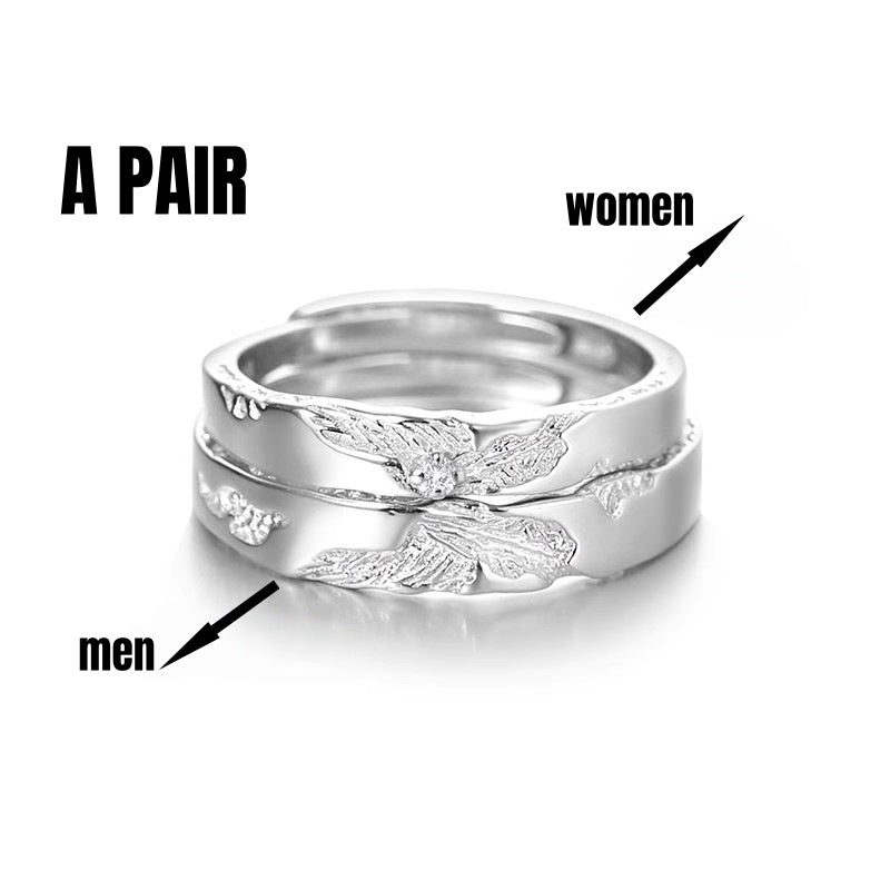 S999 Silver Xie Lian Butterfly Adjustable Couple Rings