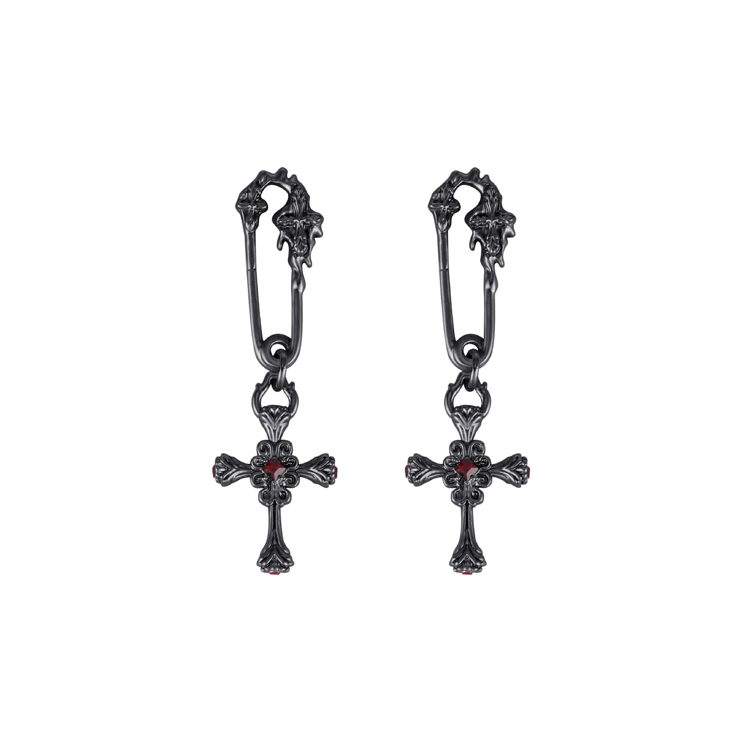 Goth Vintage Pin-shaped Cross Stud Earrings