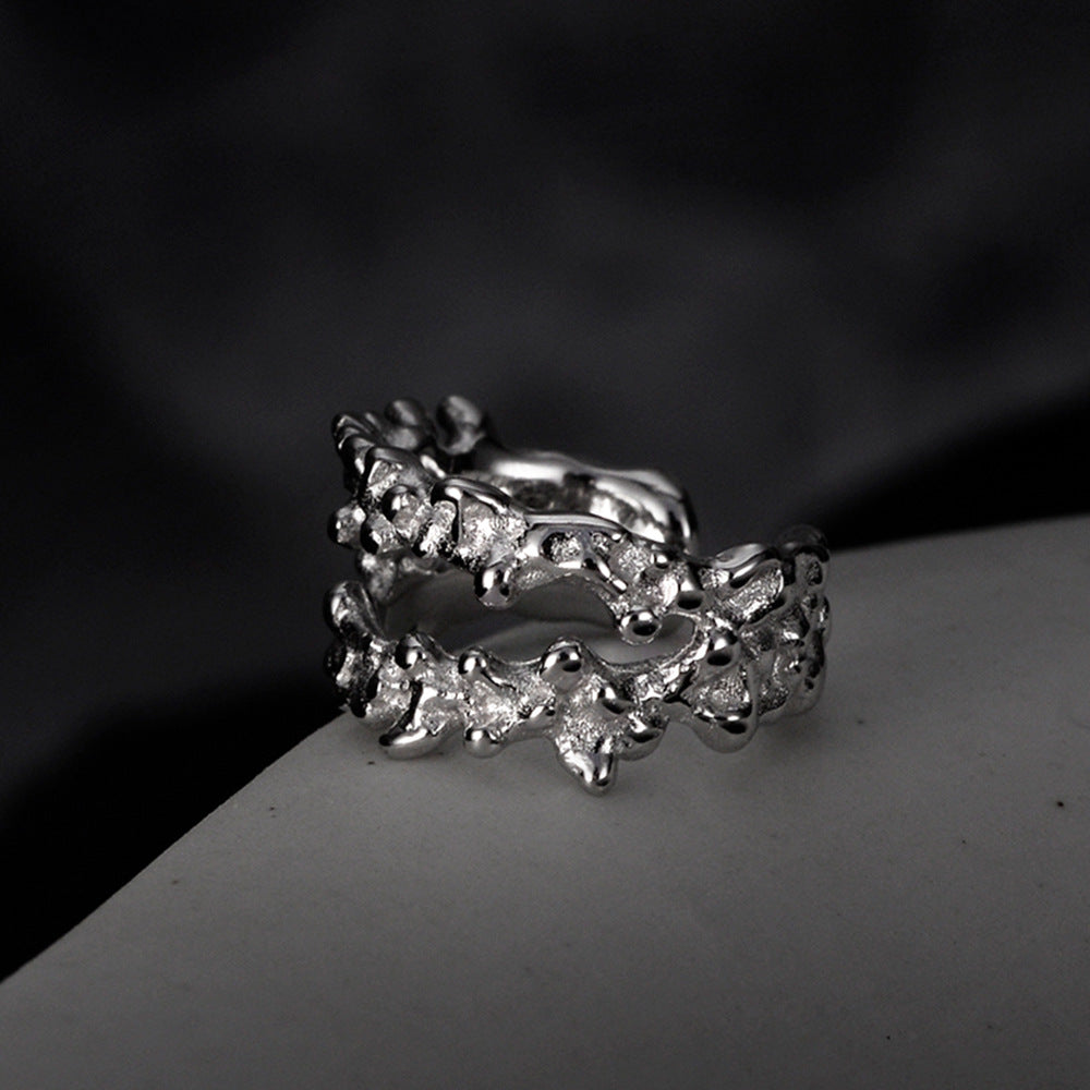 Schlichter Designer-Ohrring aus 925er Silber (einzeln)