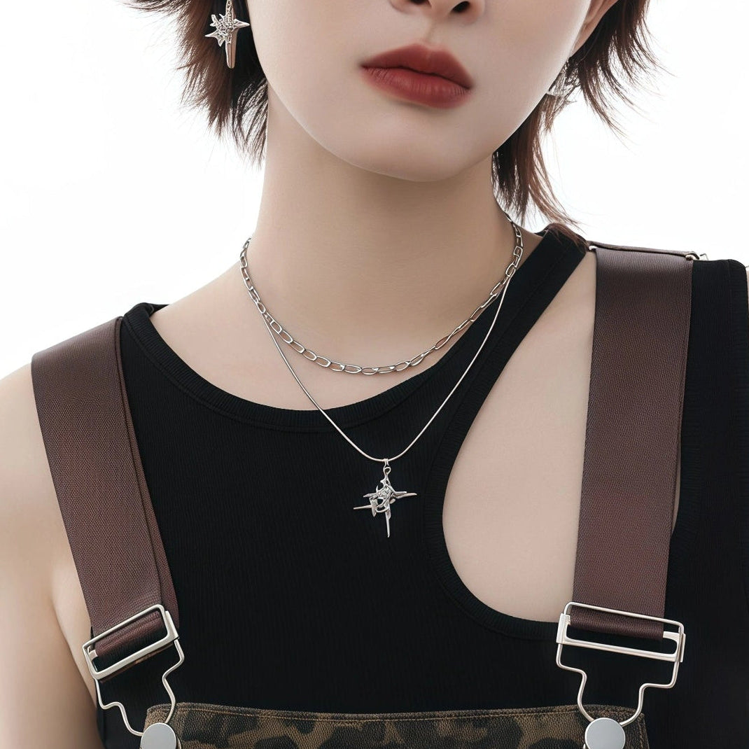 Y2K Four-pointed Star Necklace
