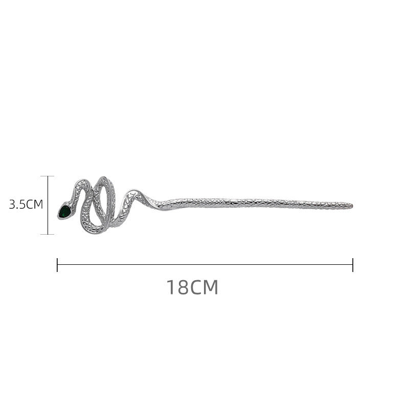 Y2K Damen Einzigartige flache Schlangenhaarnadel