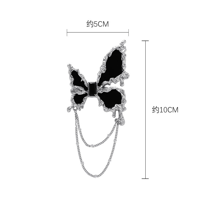 Chic Black Butterfly Brooch