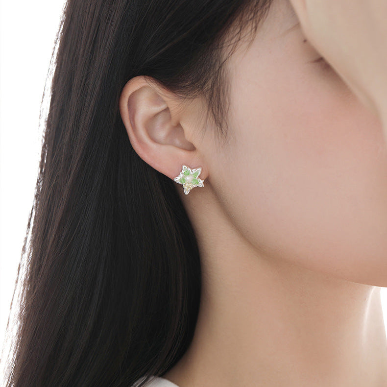 Y2K Green Star Stud Earrings