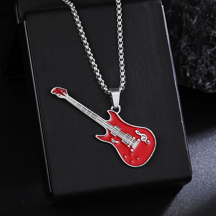 Chic Red Guitar Style Necklace Series