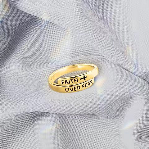 Faith Over Fear S925 Silver Open Rings