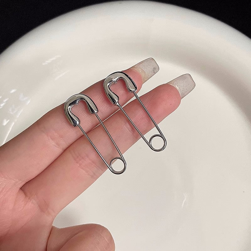 Unisex Designer Silber Pin Ohrstecker