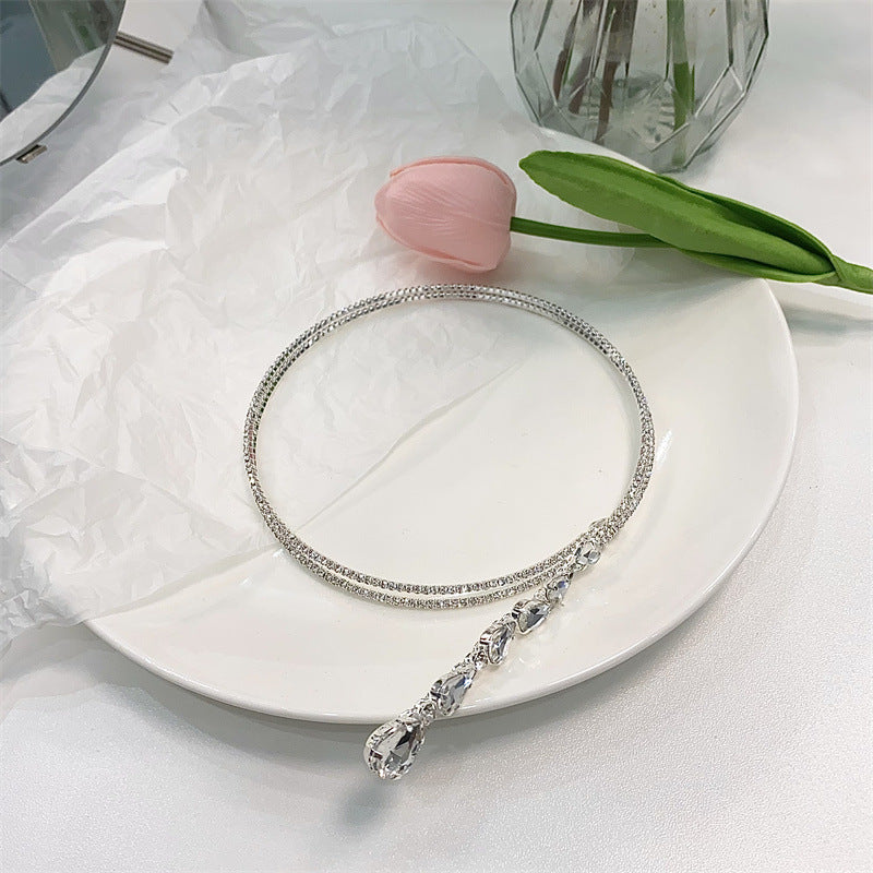 Shining Designer Rhinestone Multilayer Pendant Necklace