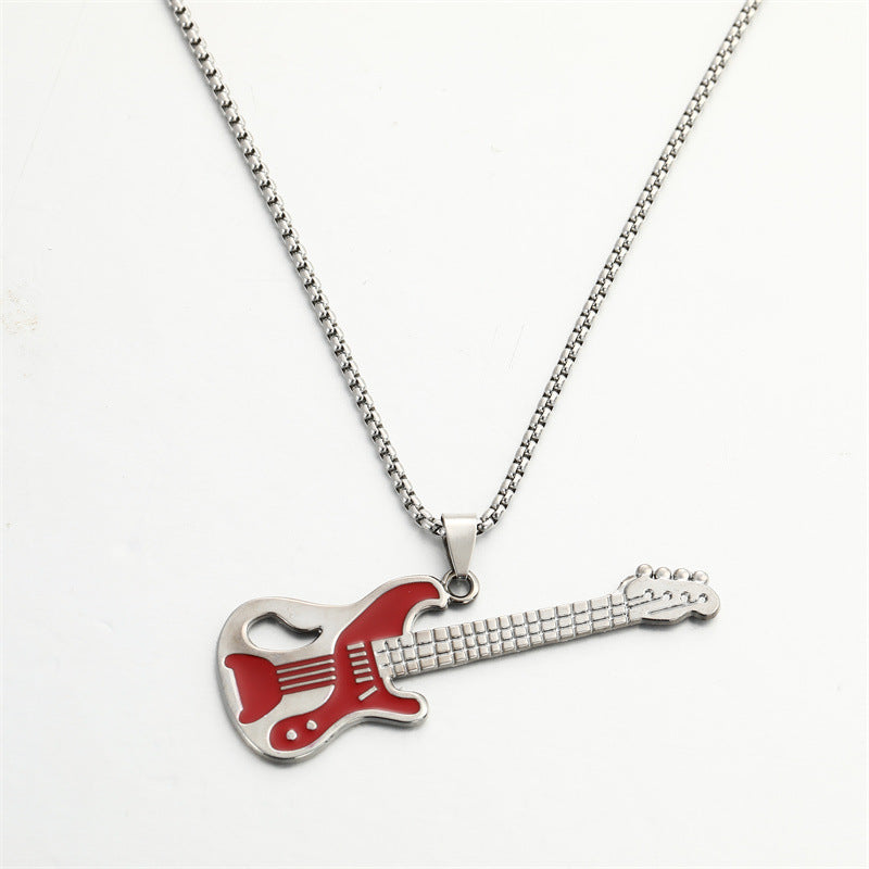 Chic Red Guitar Style Necklace Series