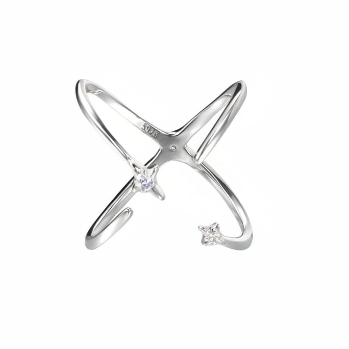 S925 Silver Star Reversible Ring