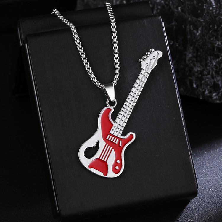 Chic Red Guitar Style Necklace Series
