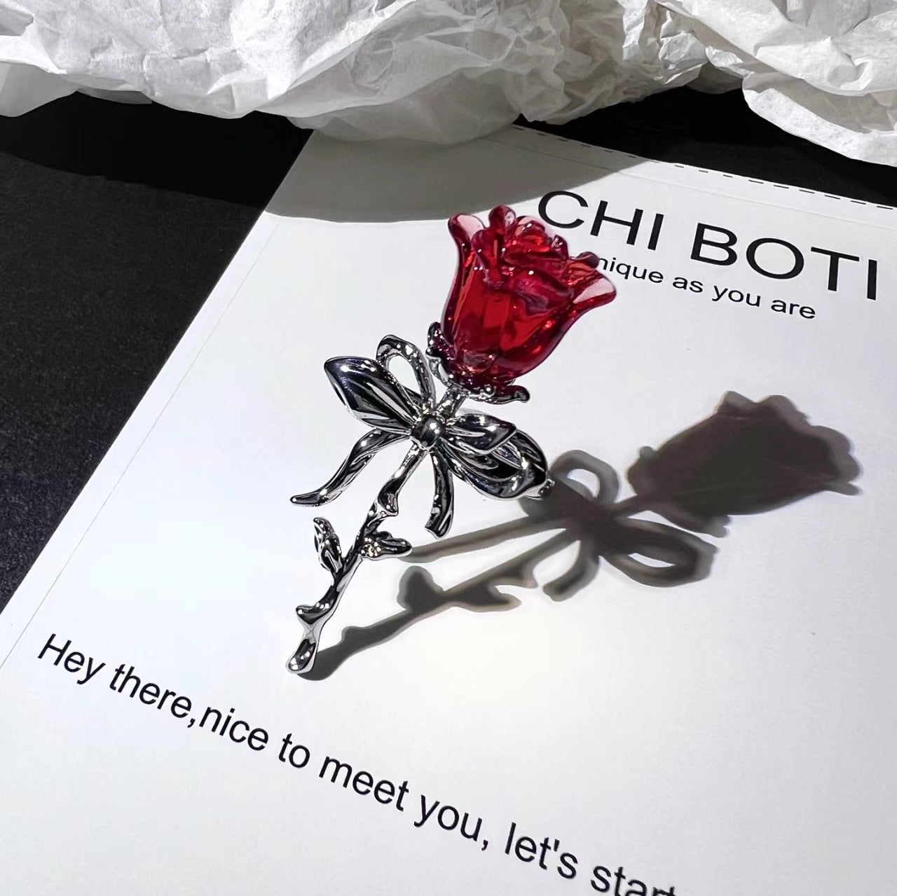 Schicker Y2K-Ring mit Rosenschleife für Mädchen