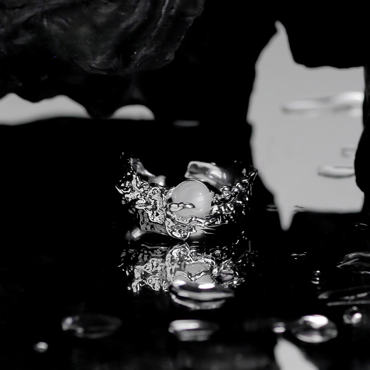 Offener Designer-Sonne- und Mondpaarring