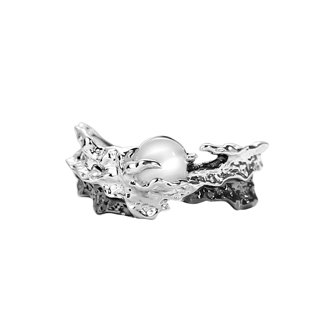 Offener Designer-Sonne- und Mondpaarring