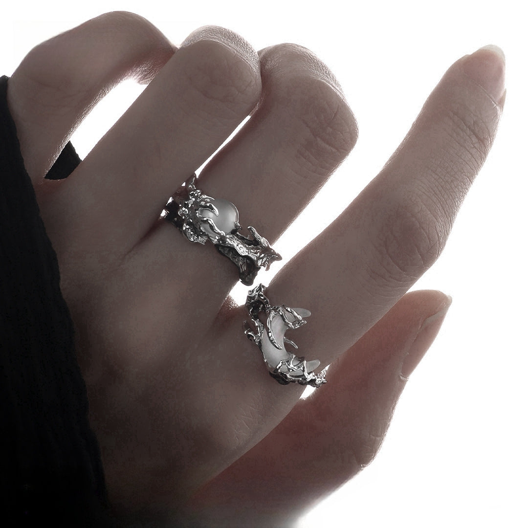 Offener Designer-Sonne- und Mondpaarring