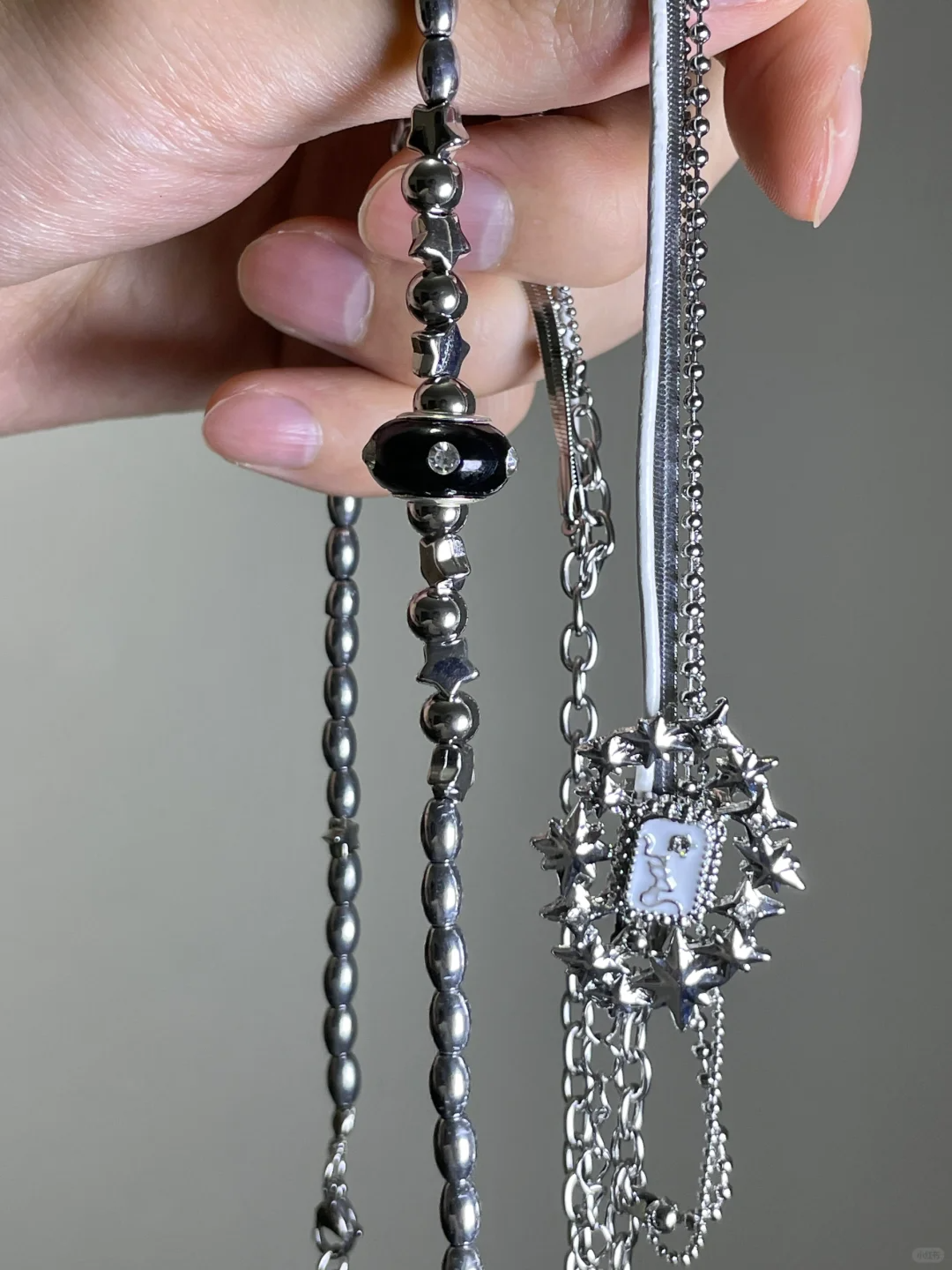 Y2K Sweet Girl Silber Stern Titan Stahl Halsband Halskette