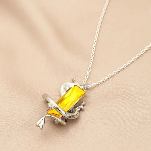 Zhong Li Genshin Impact Yellow Dragon Metal Necklace