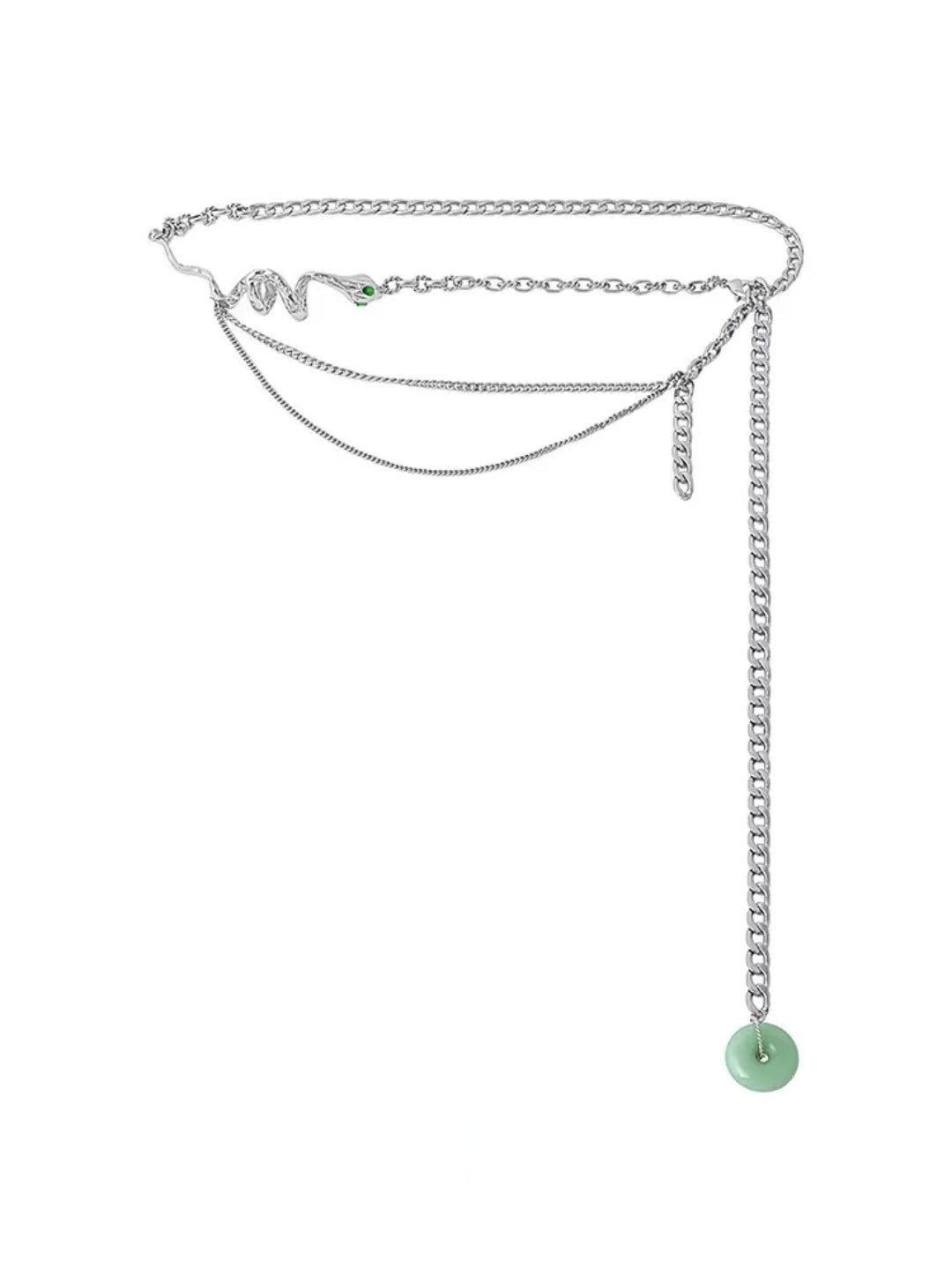 Slytherin Schlangen-Jade-Donut-Quasten-Hüftkette