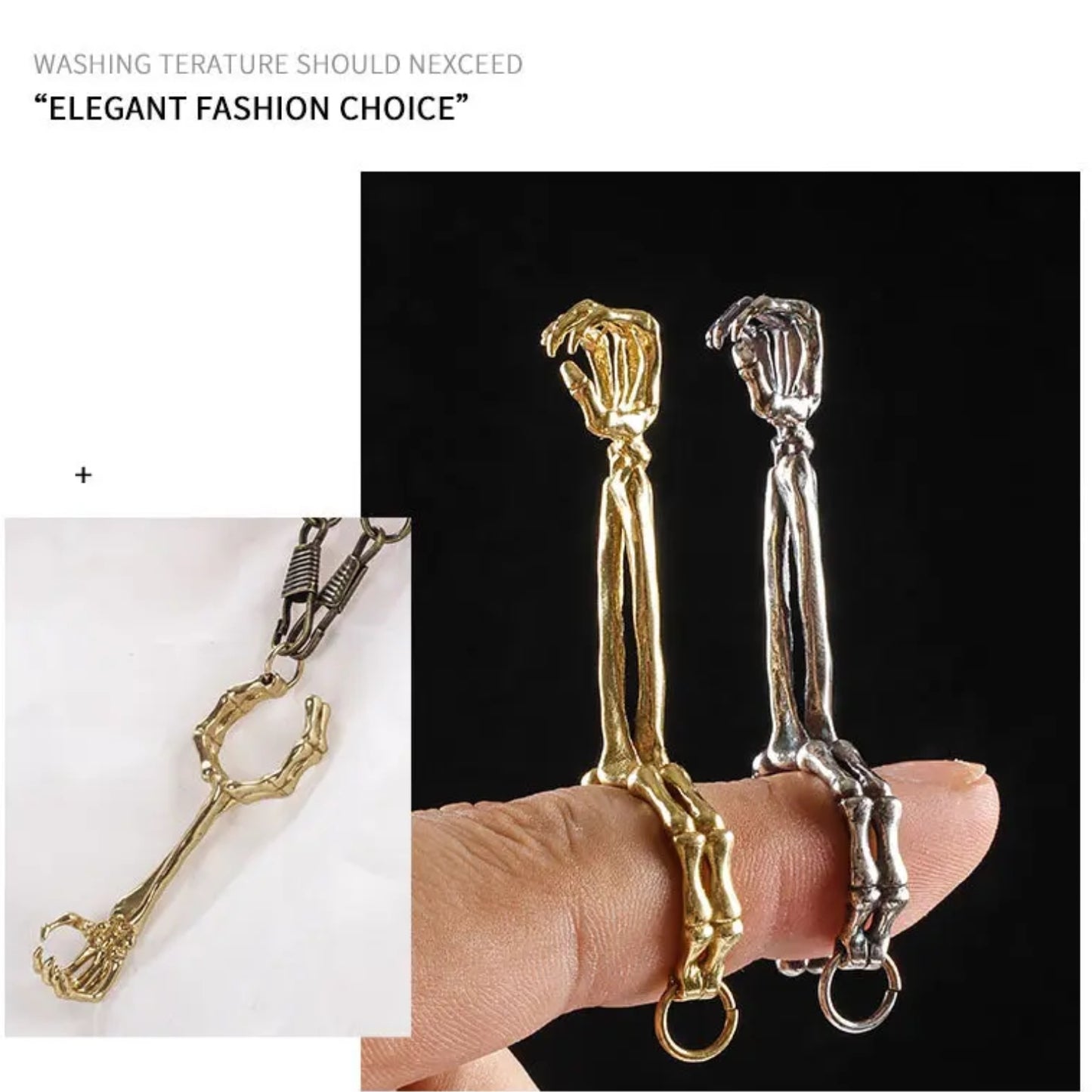 Designer-Zigarettenhalterring mit Skeletthänden