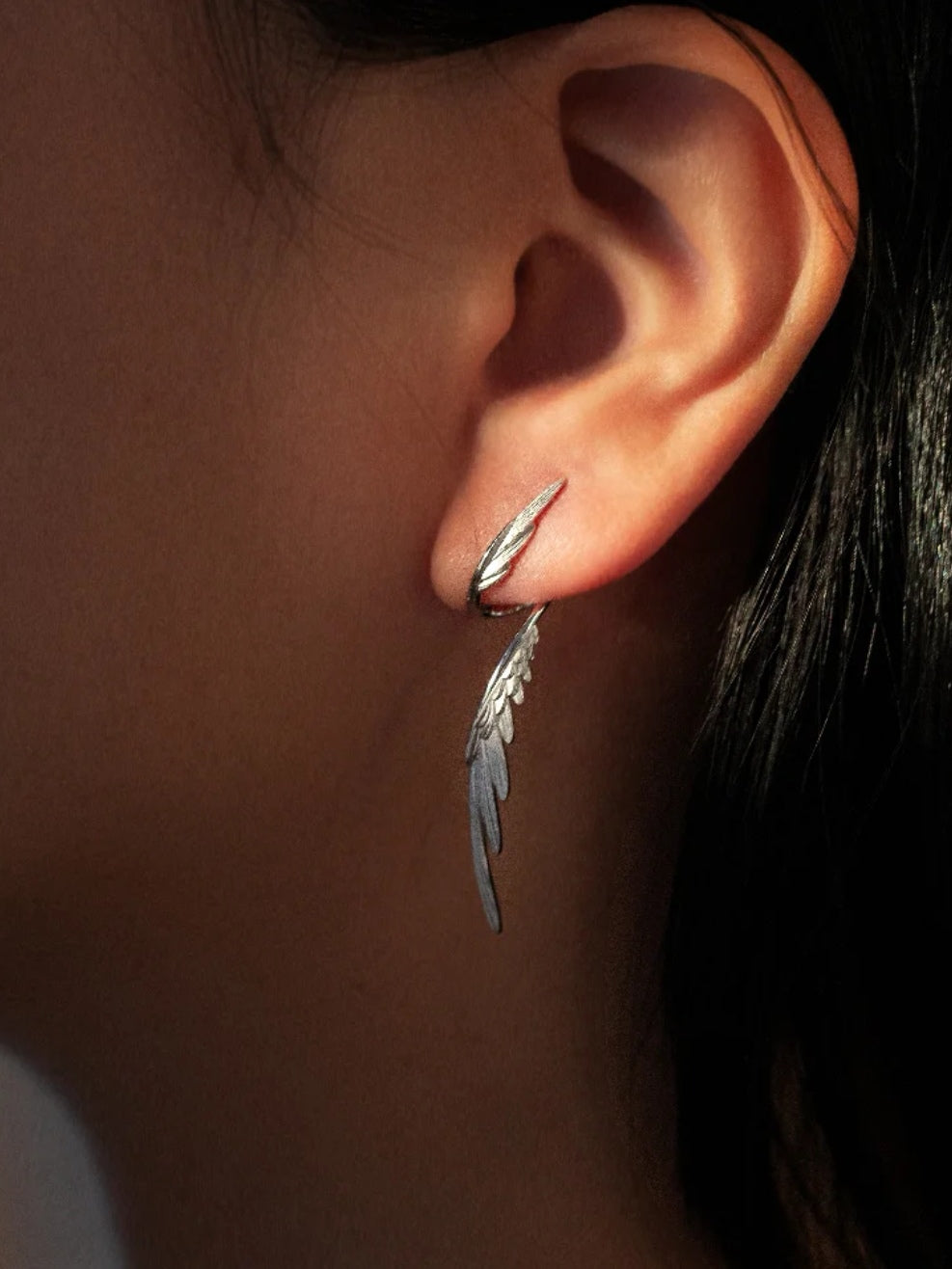 Designer-Ohrstecker mit Engelsflügeln