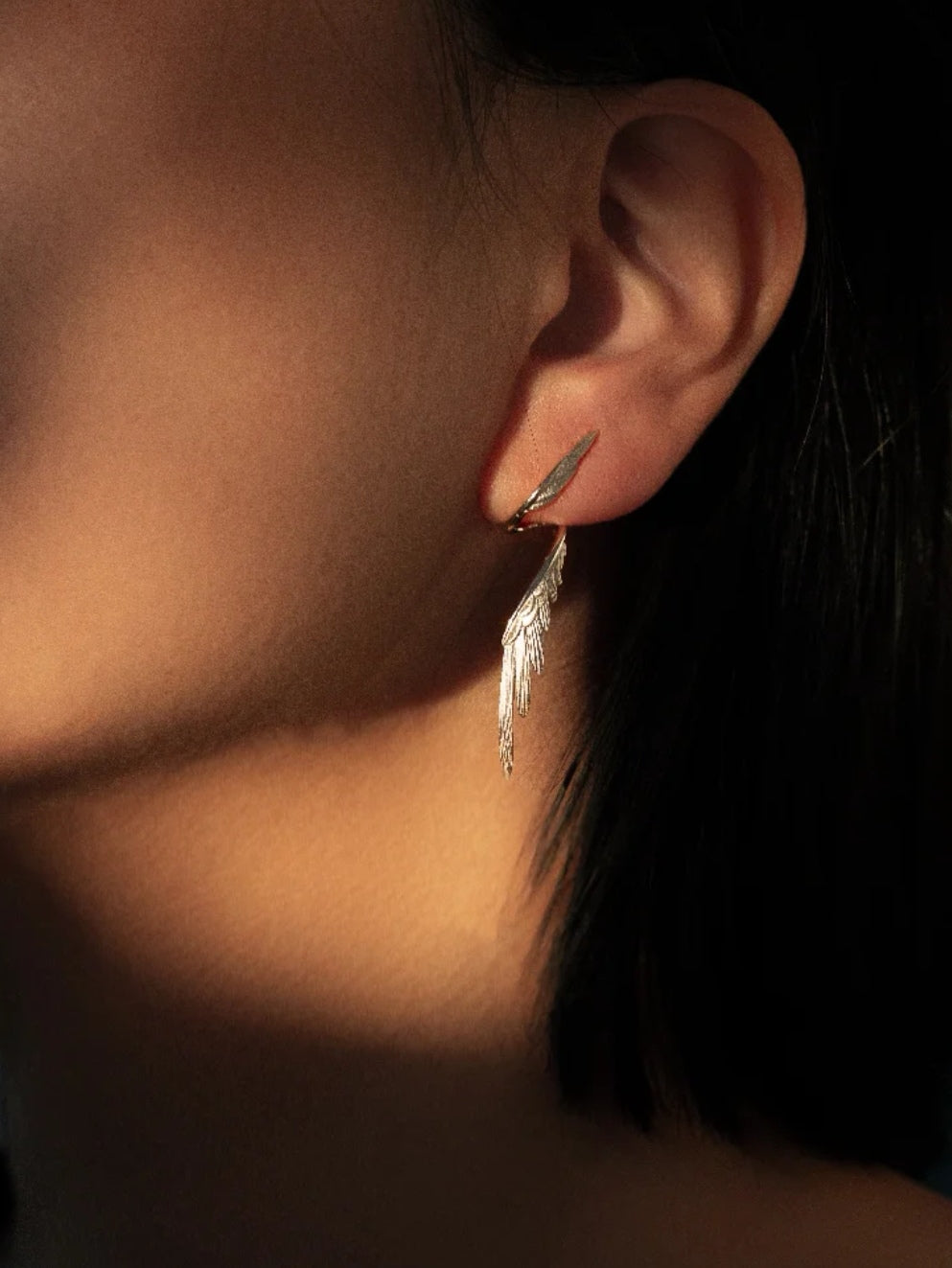 Designer-Ohrstecker mit Engelsflügeln