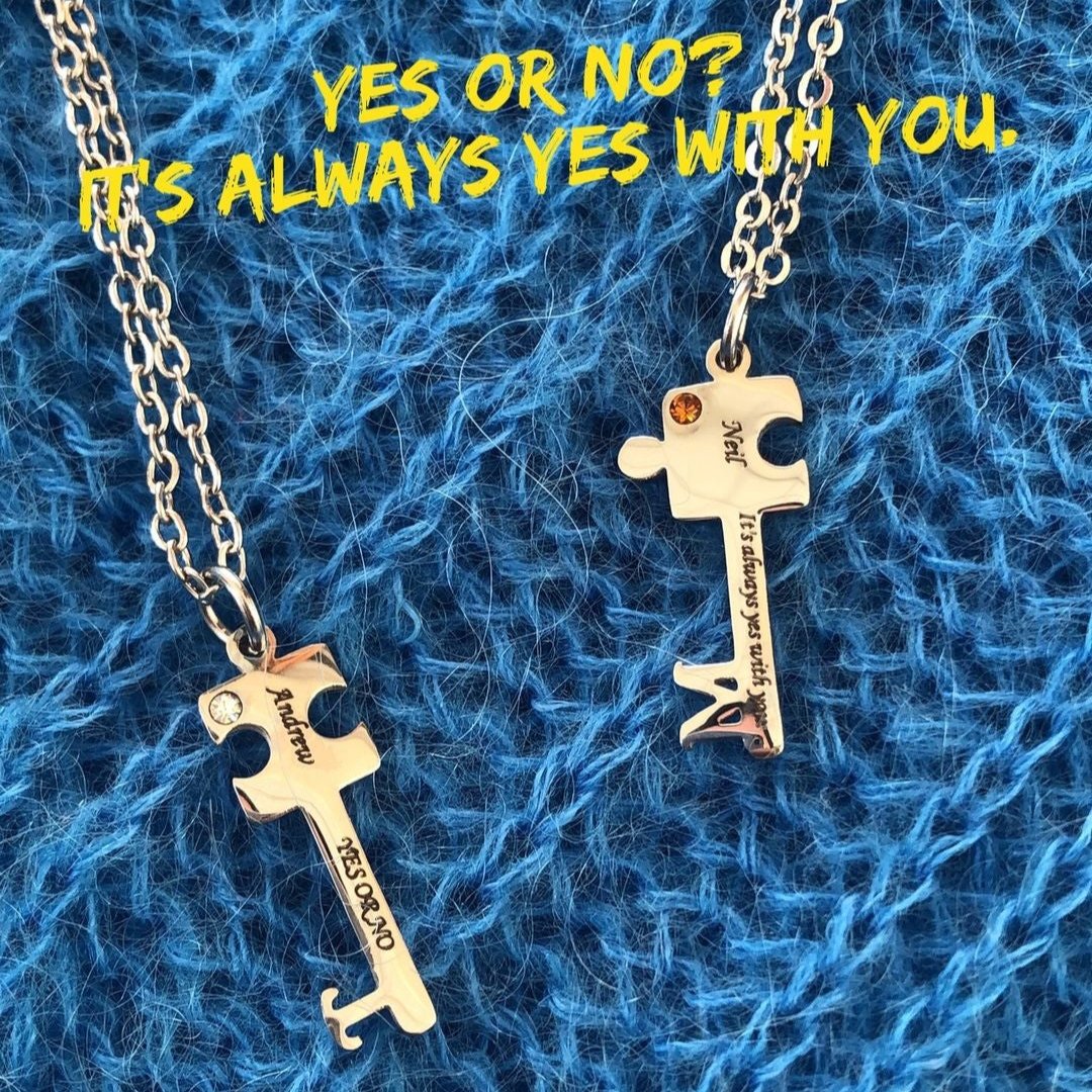 You gave me a key and called it home. Key Couple Necklace(2 chain)
