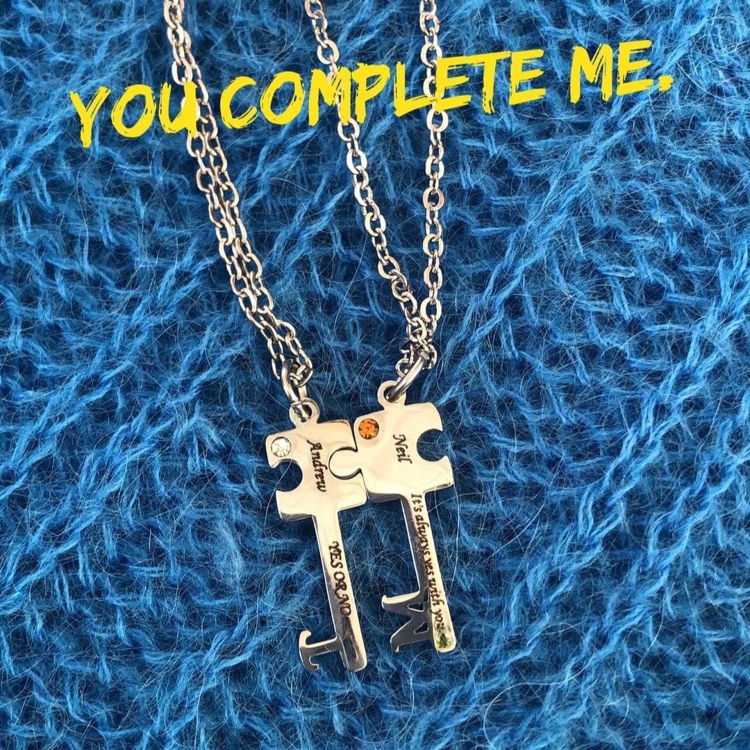 You gave me a key and called it home. Key Couple Necklace(2 chain)