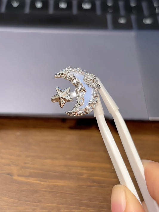 Columbina Vibe Blue Moon Star Adjustable Ring