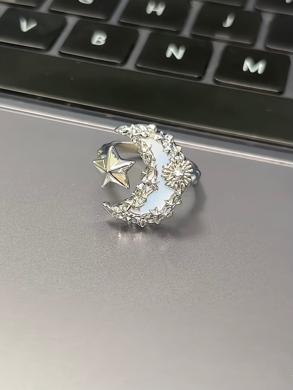 Columbina Vibe Blue Moon Star Adjustable Ring