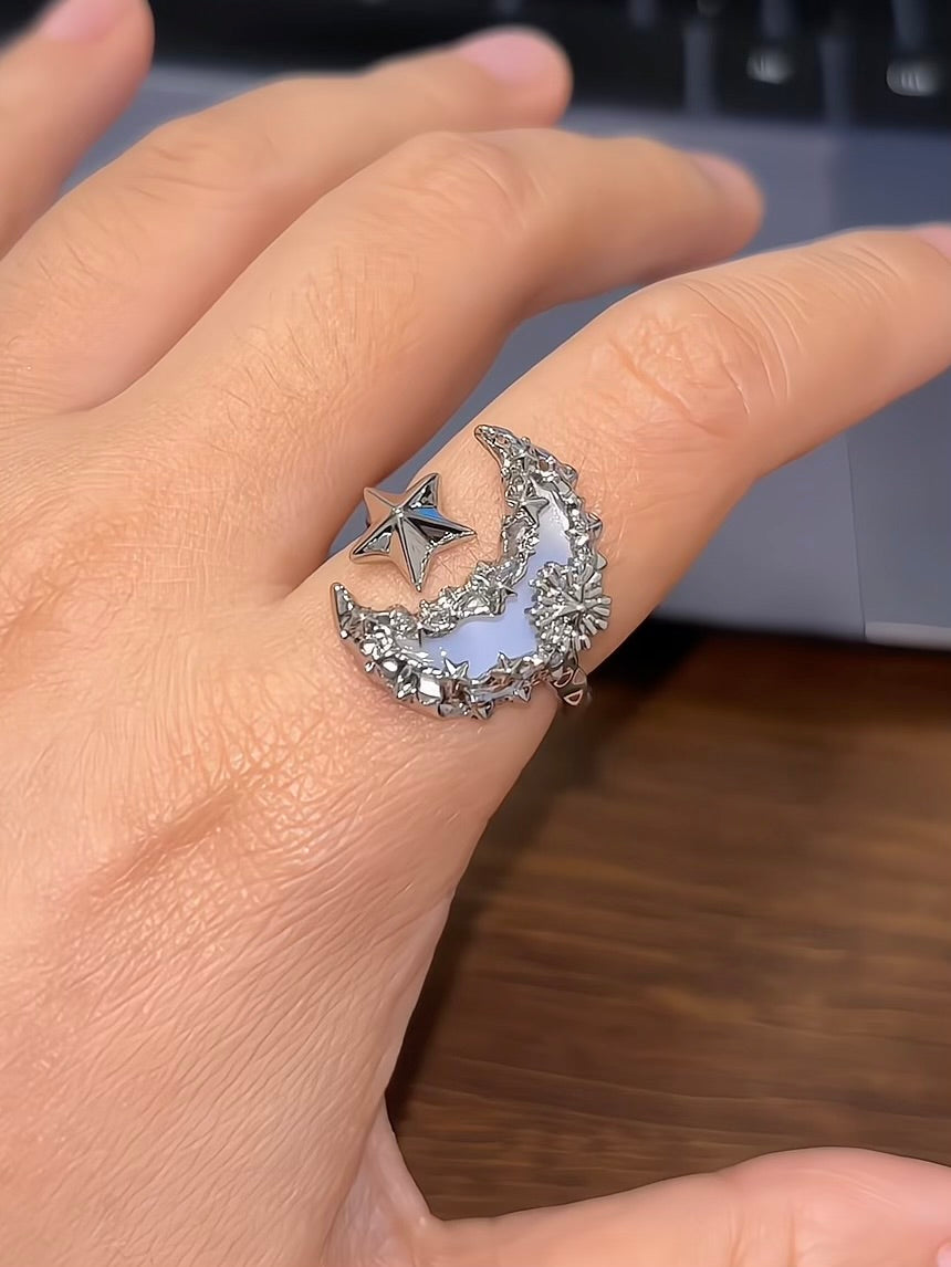 Columbina Vibe Blue Moon Star Adjustable Ring