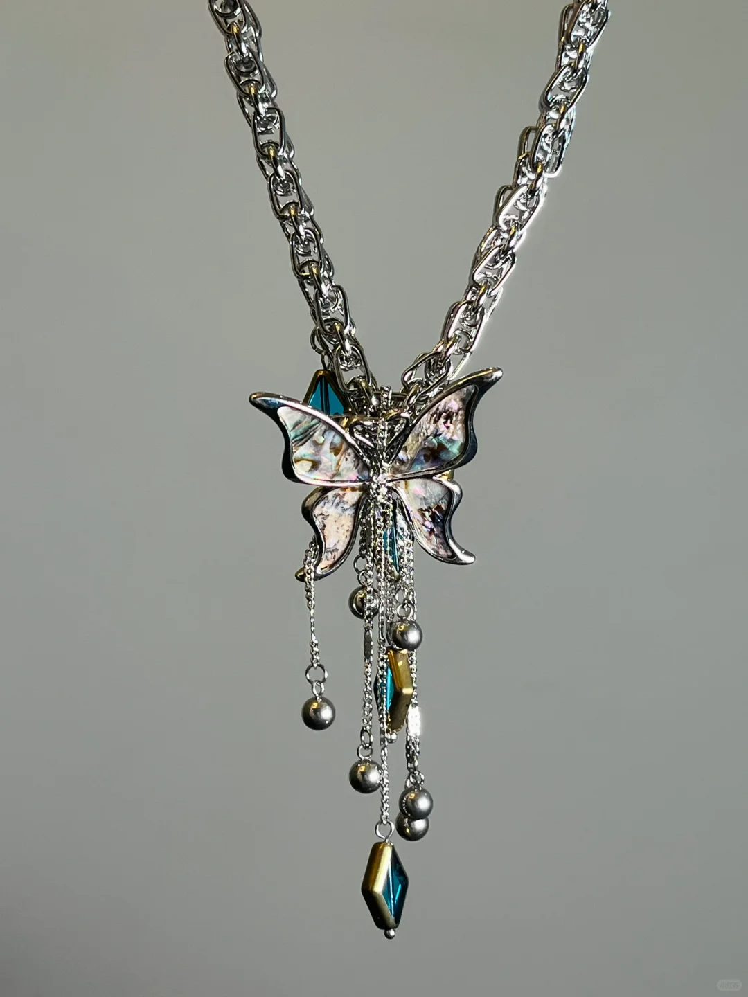 Chic Vintage Y2k Butterfly Tassel Choker Necklace