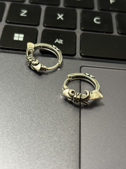 Goth Unisex Vintage Iris Hoop Earrings
