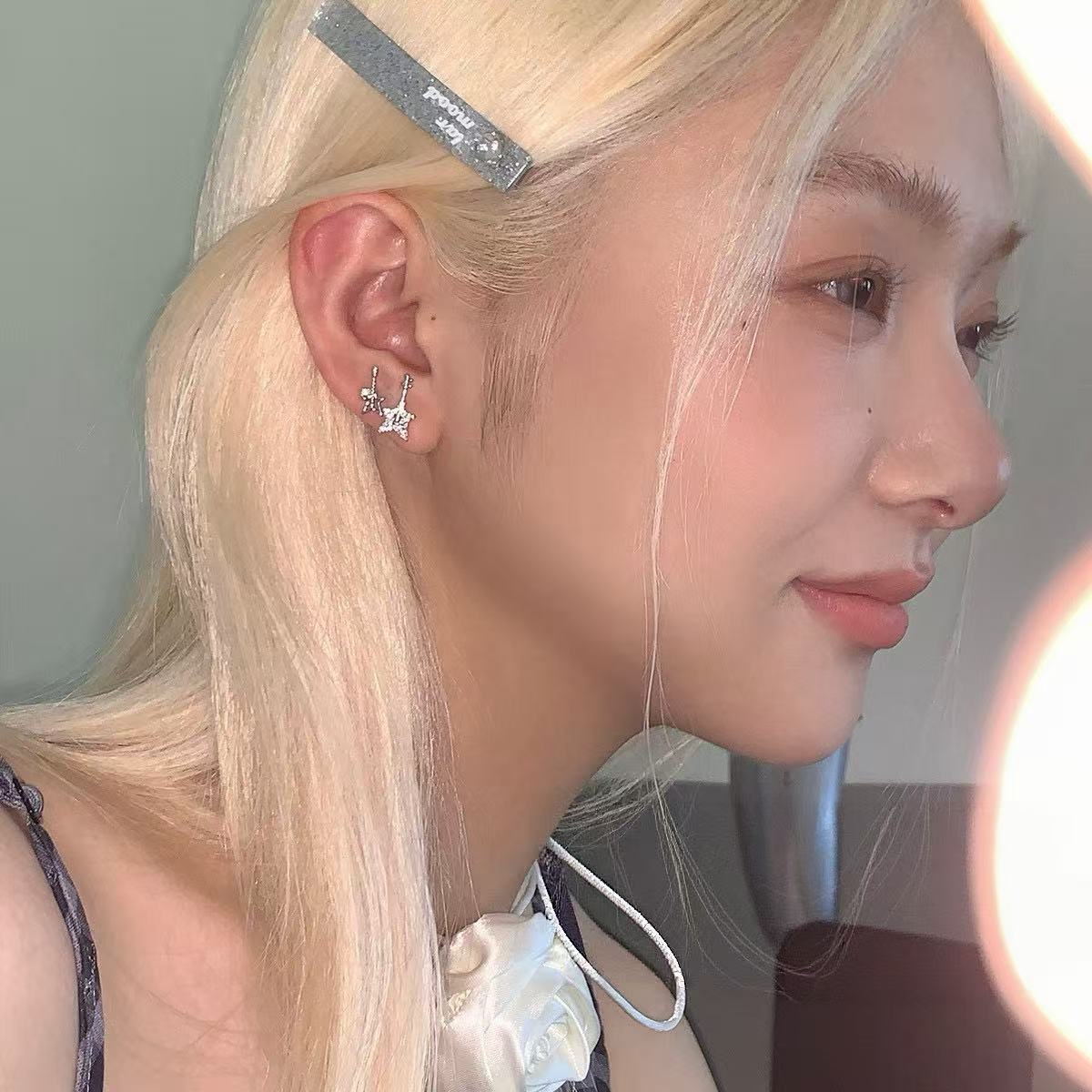 Shining Star Guitar Shining Asymmetrical Earrings