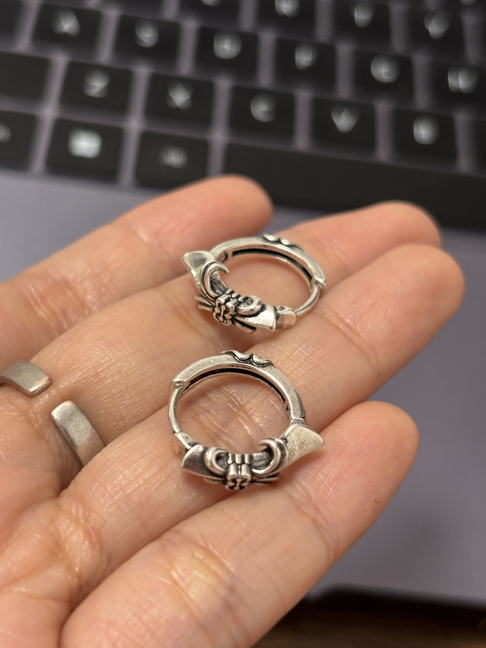 Goth Unisex Vintage Iris Hoop Earrings