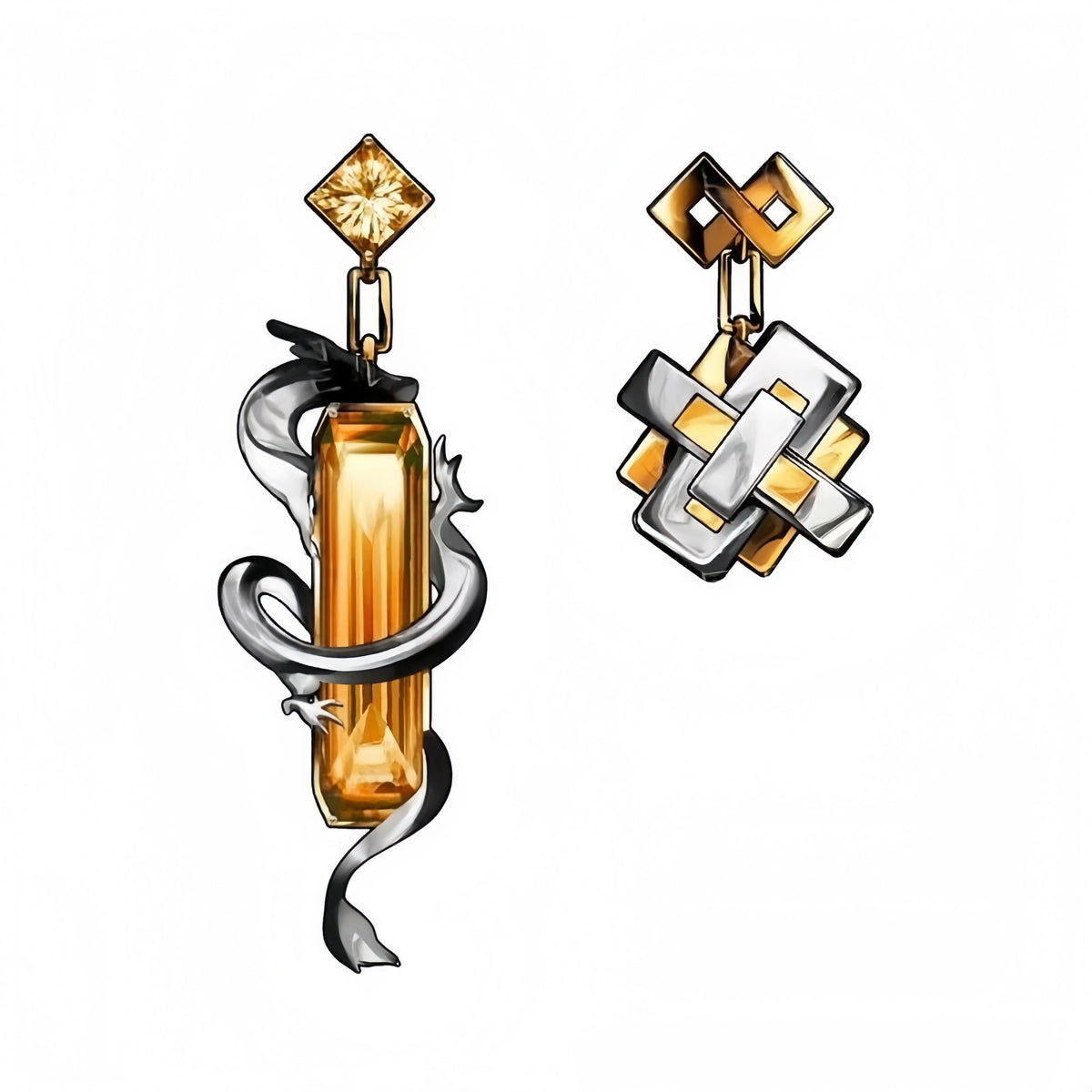 Zhongli Inspired Dragon Earrings