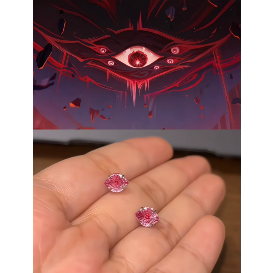 Ronova Inspired Red Eye Stud Earrings