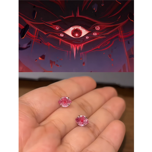 Ronova Inspired Red Eye Stud Earrings
