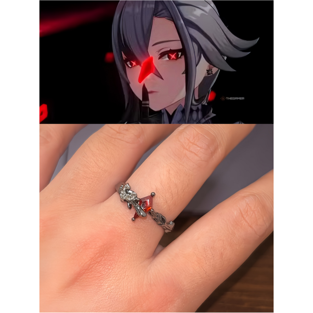 The Knave’s Goth Crimson Gem Ring
