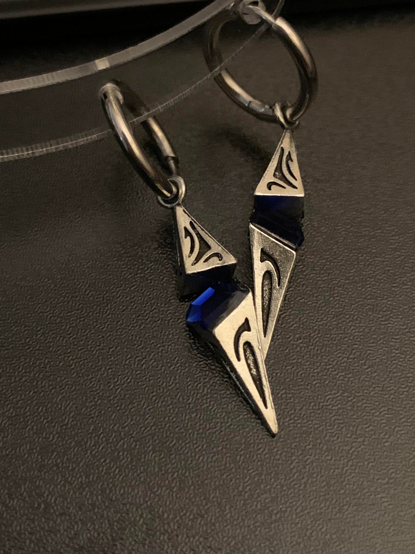 Dark Goth Triangular Geometry Shalom Earrings