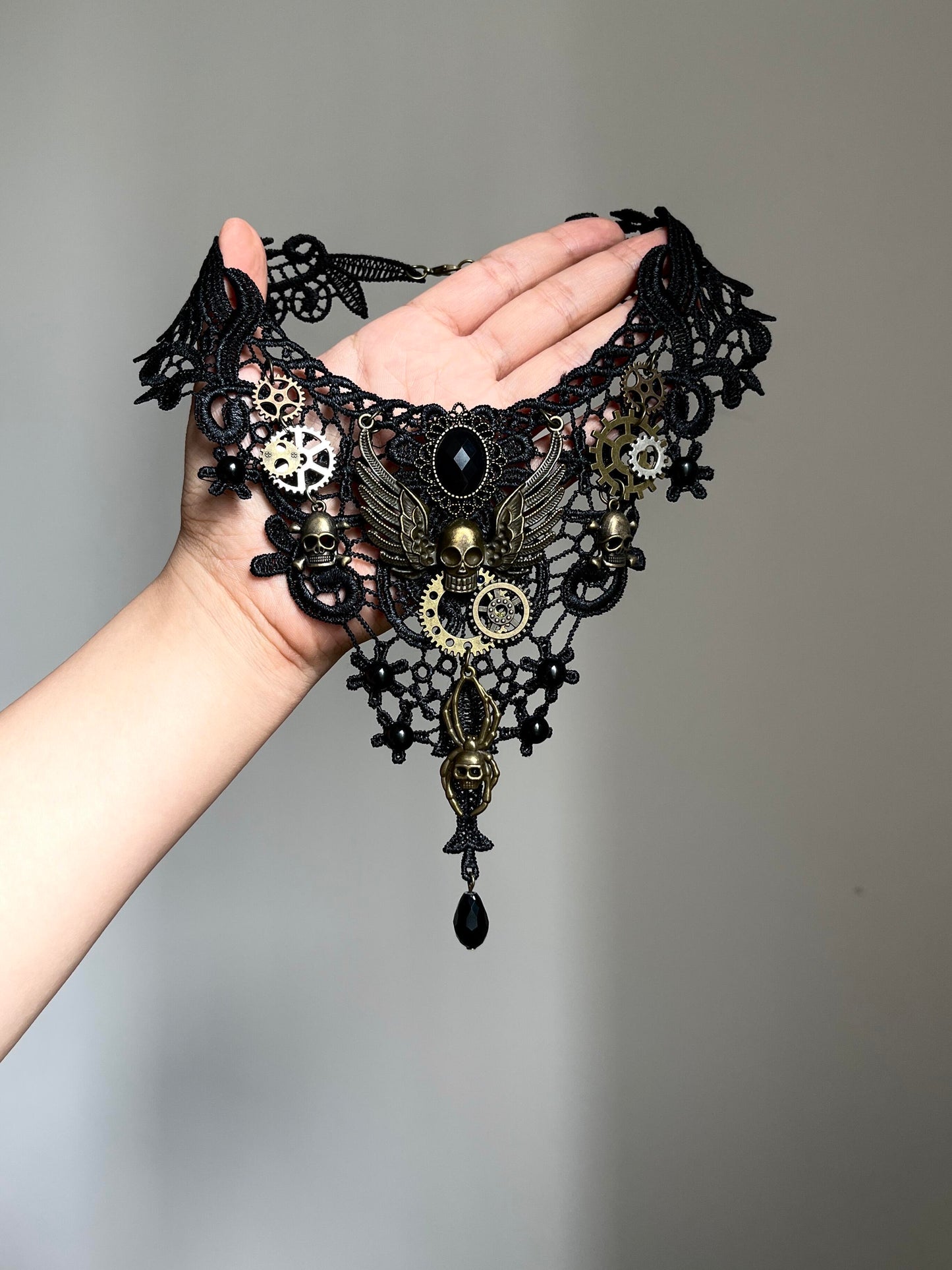 Goth Punk Skull Choker Necklace