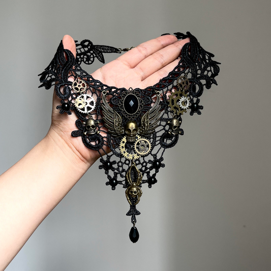 Goth Punk Skull Choker Necklace