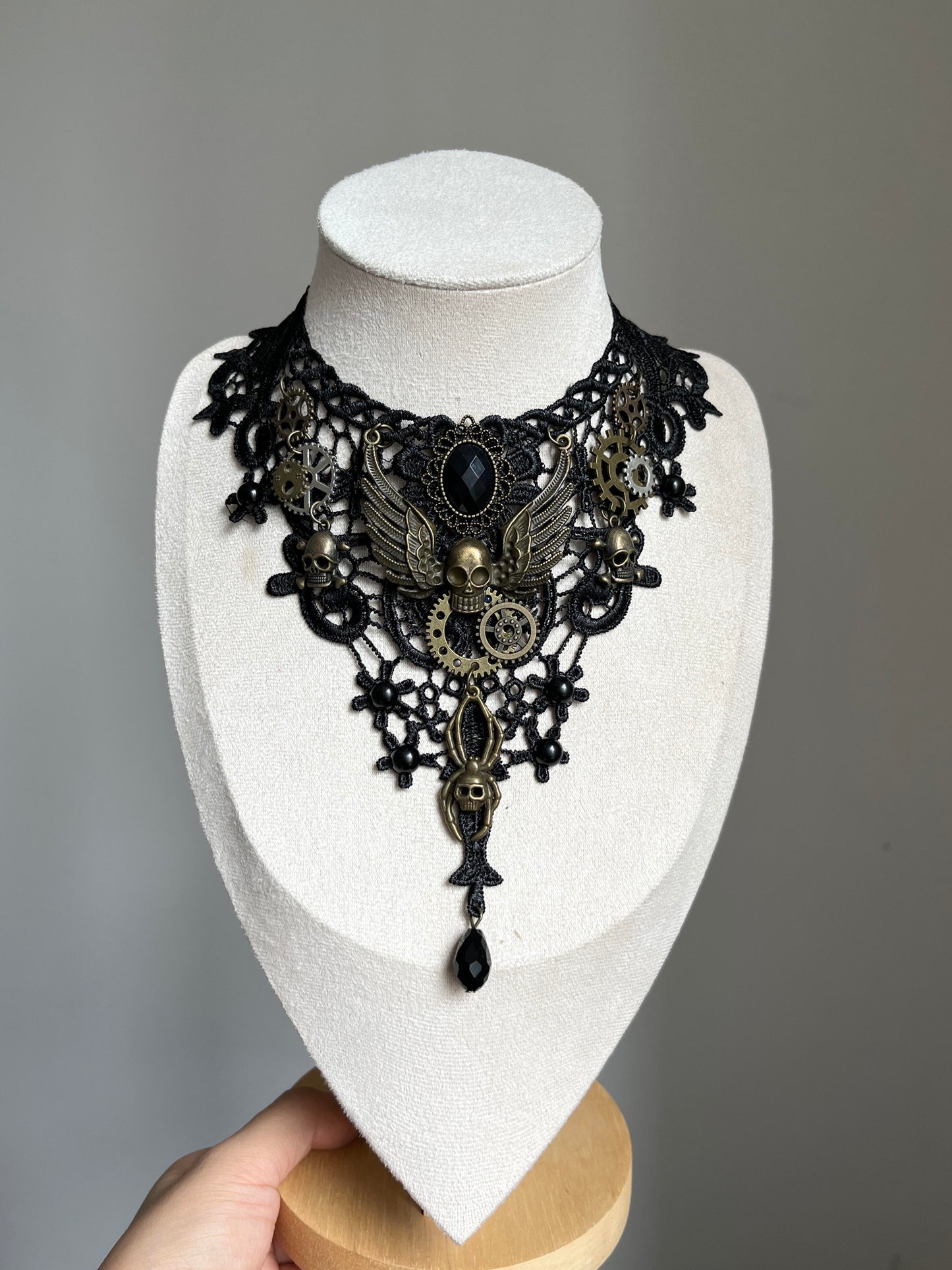 Goth Punk Skull Choker Necklace