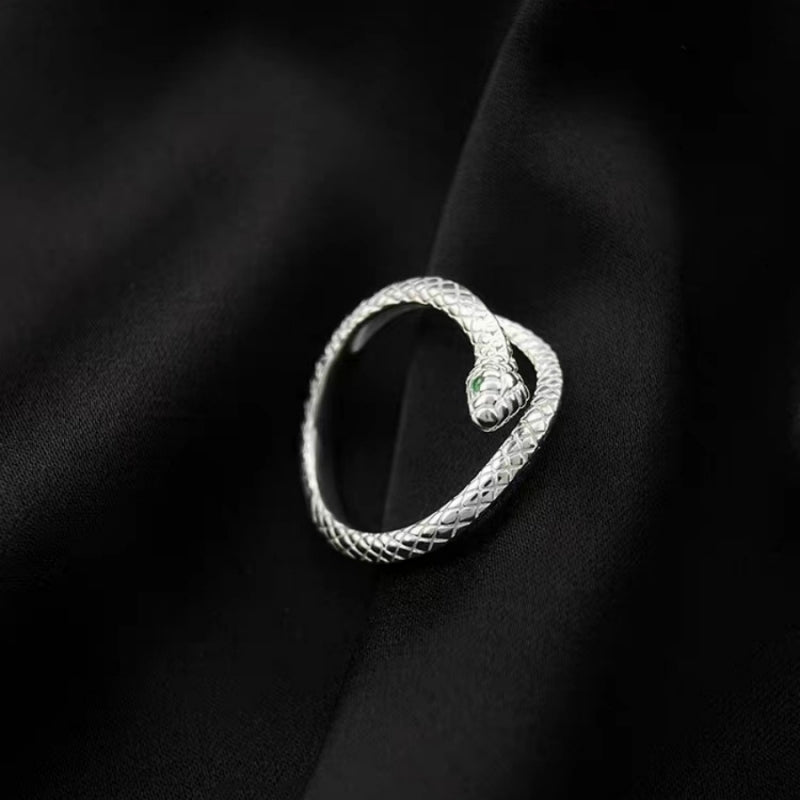 Süßer Designer Sterling Silber S999 Schlangen verstellbarer offener Ring