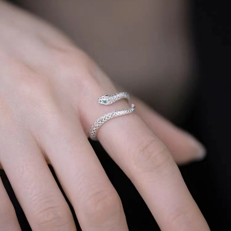 Süßer Designer Sterling Silber S999 Schlangen verstellbarer offener Ring