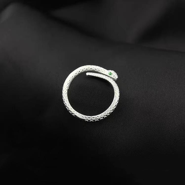 Süßer Designer Sterling Silber S999 Schlangen verstellbarer offener Ring