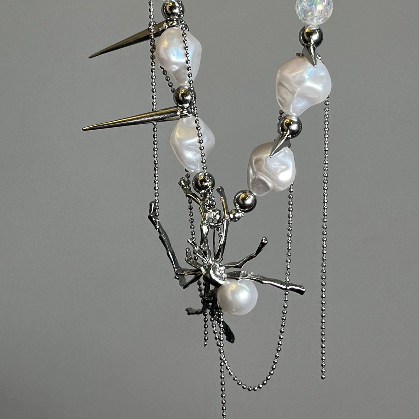 Y2K Punk Spicy Girl Weiß Chic Spinnenperlen Halskette Choker